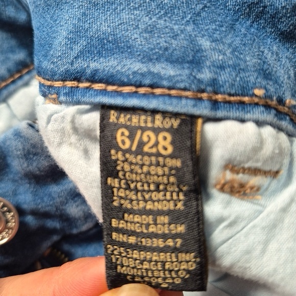 Rachel Roy Wide Leg Flare Sailor Denim Jeans Med Wash Sz 28 - Picture 8 of 12